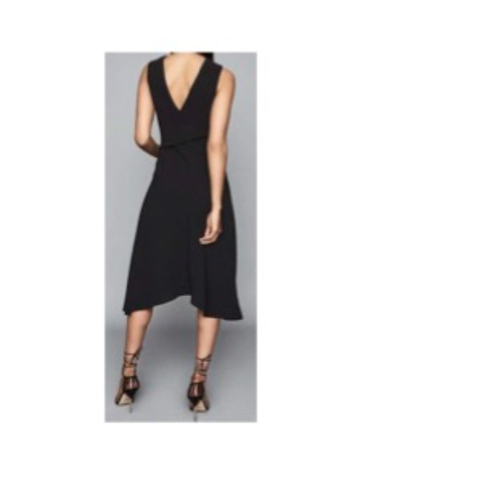 Black Reiss Marlin Wrap Style Midi Dress